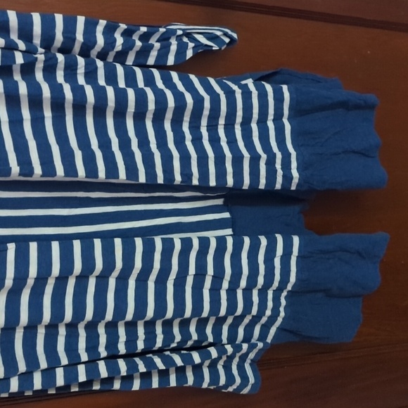 Two by Vince Camuto Blue & Cream Stripe Long Sleeve Open Cardigan Size Large - Picture 3 of 8